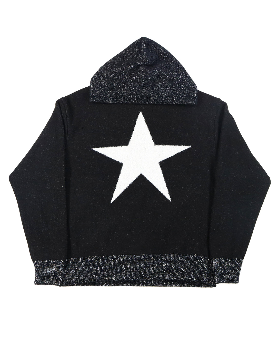 LIBERAL ARTS STAR GRITTER HOODY (BLACK/WHITE)